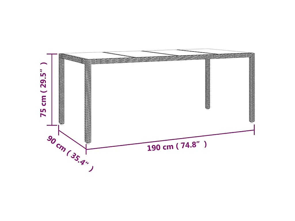 Set de mesa y sillas de jardín 7 piezas y cojines ratán PE beige