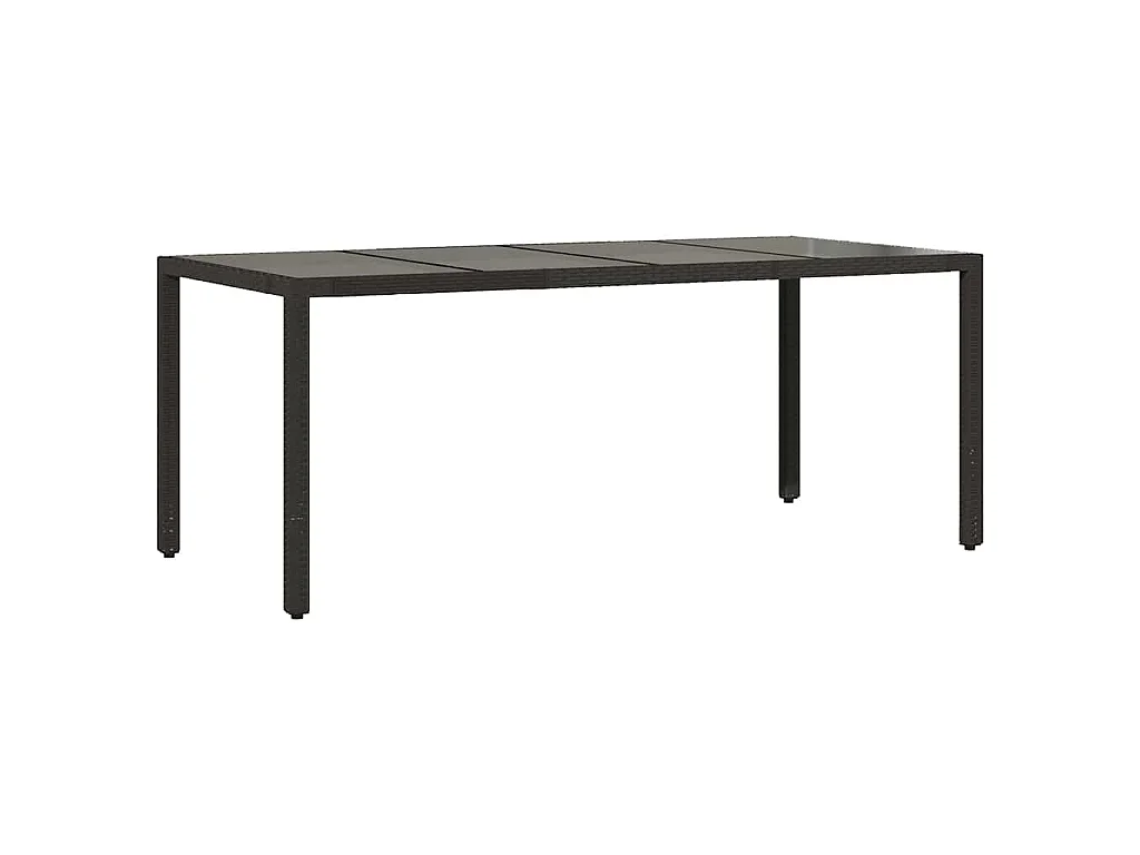 Set de mesa y sillas de jardín 7 piezas y cojines ratán PE negro