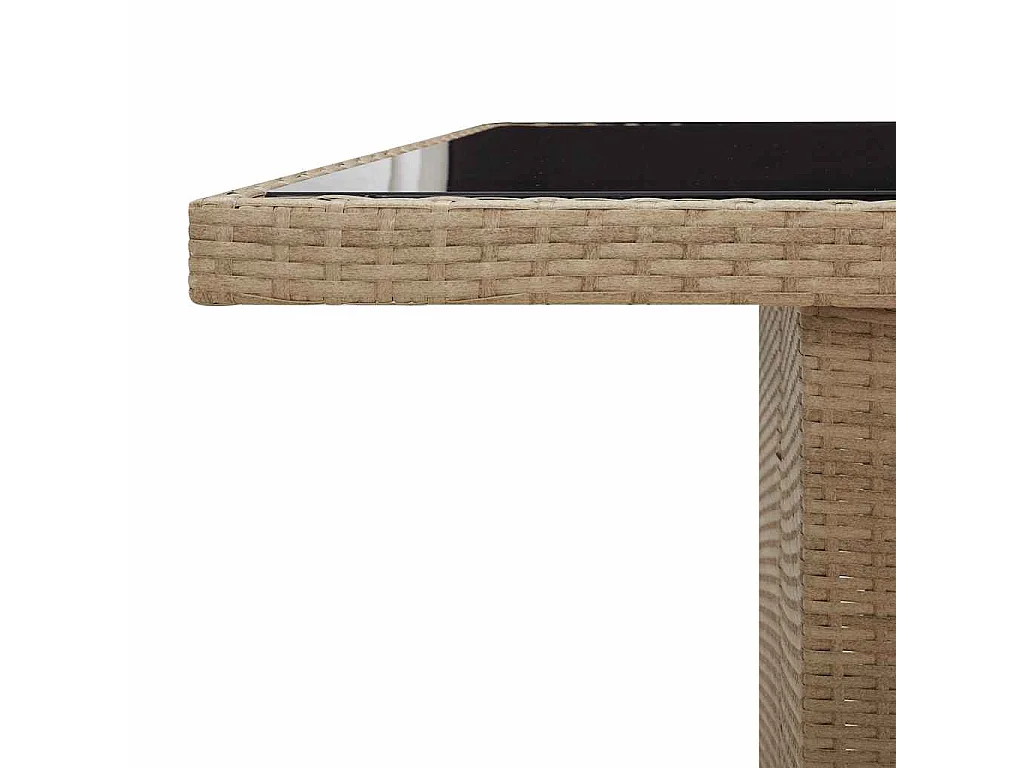 Set de mesa y sillas de jardín 11 piezas y cojines ratán PE beige