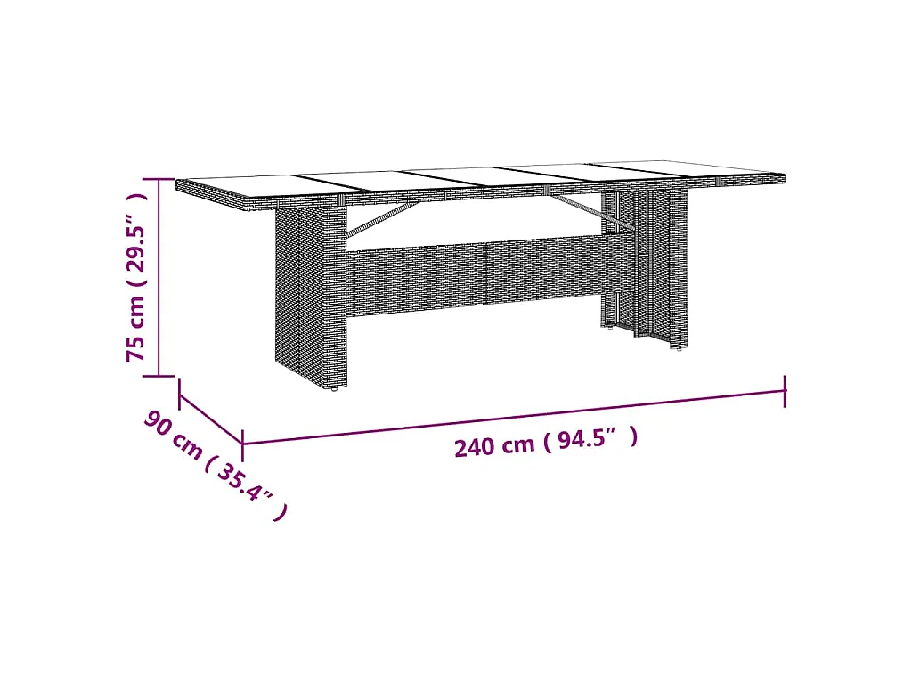 Set de mesa y sillas de jardín 11 piezas y cojines ratán PE beige