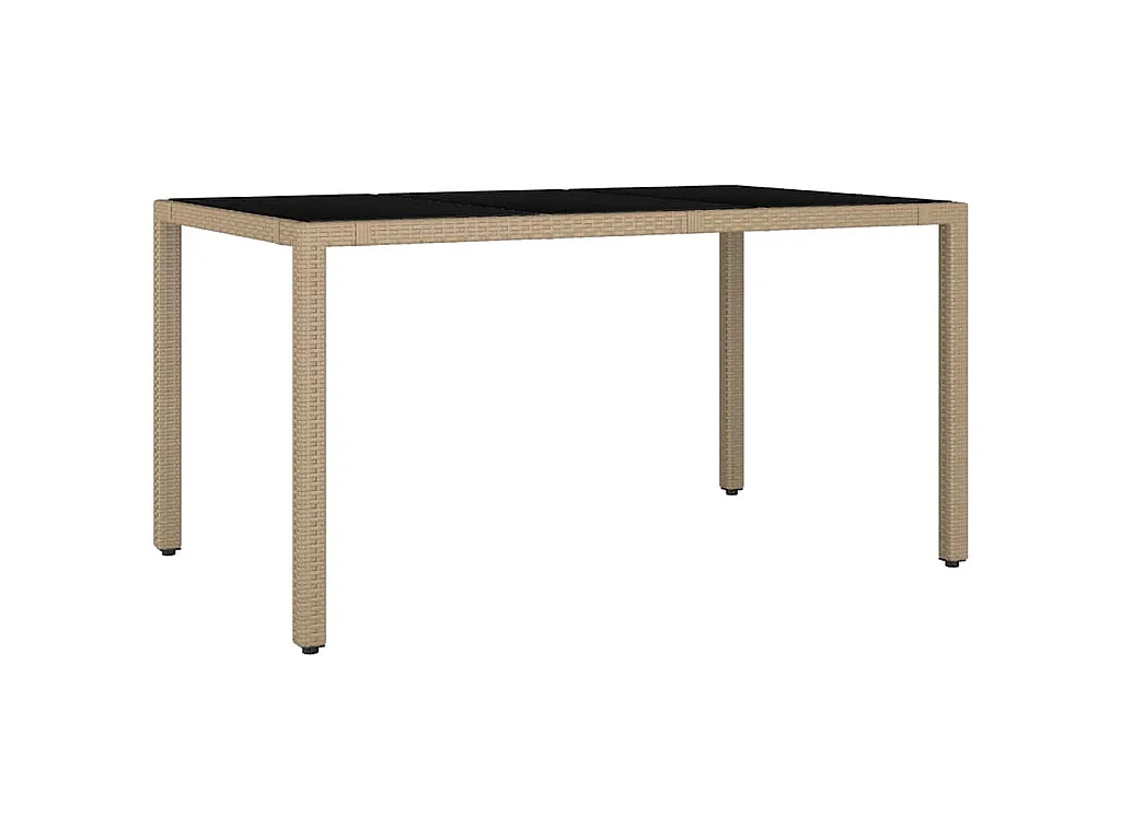 Set de mesa y sillas de jardín 7 piezas y cojines ratán PE beige