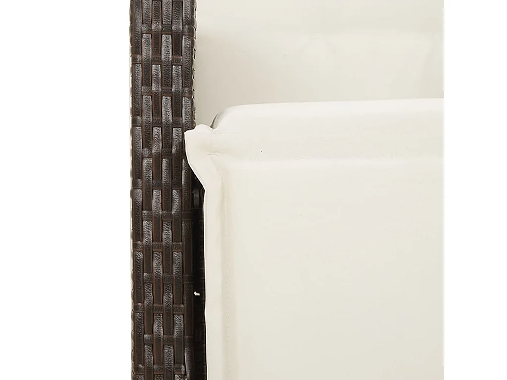 Ensemble de bistro de jardin 9 pièces coussins marron poly rotin
