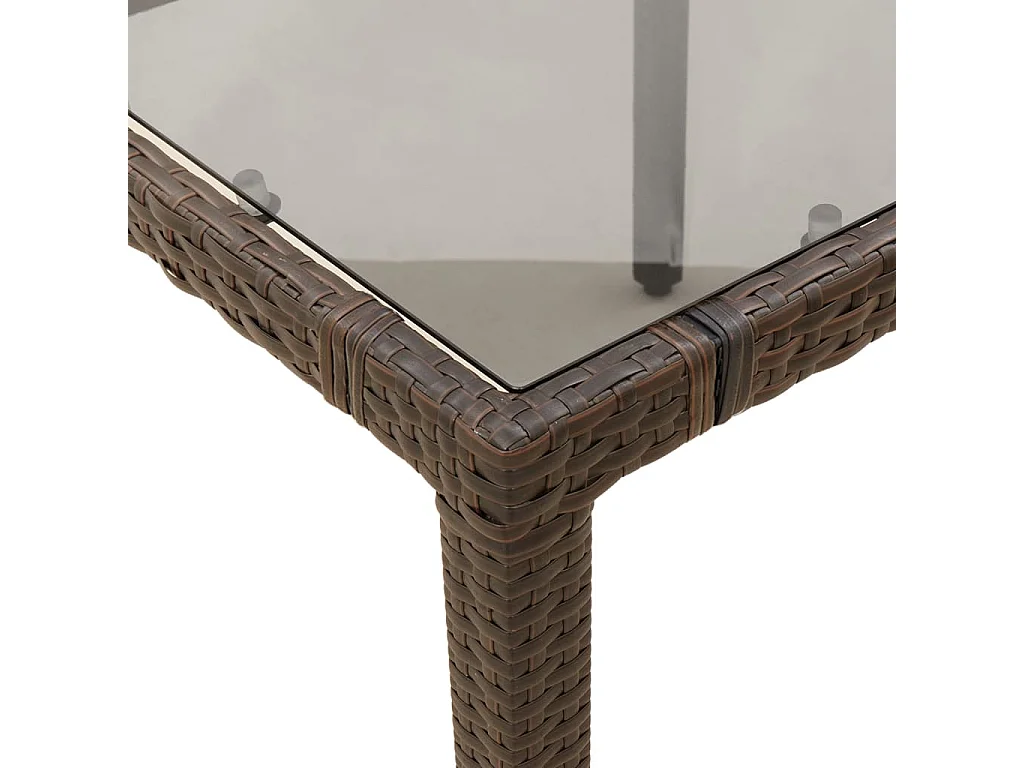 Ensemble de bistro de jardin 9 pièces coussins marron poly rotin