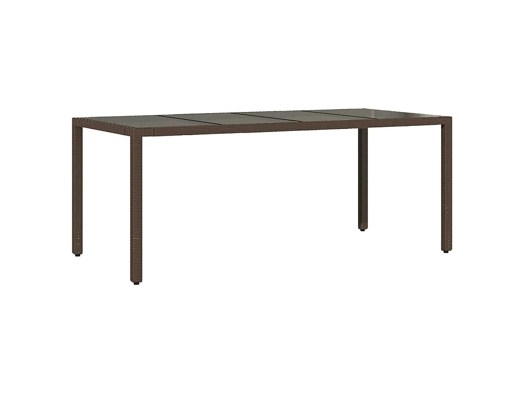 Set de mesa y sillas jardín 7 piezas con cojines ratán PE marrón