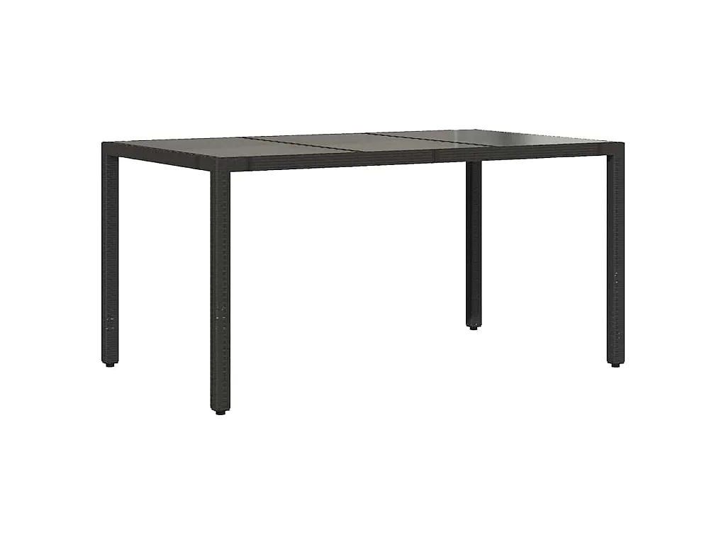 Set de mesa y sillas de jardín 7 piezas y cojines ratán PE negro
