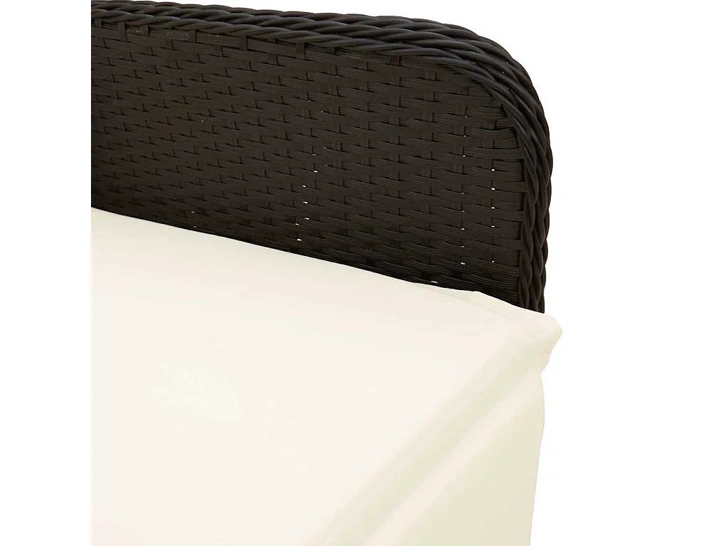 Set de mesa y sillas de jardín 7 piezas y cojines ratán PE negro