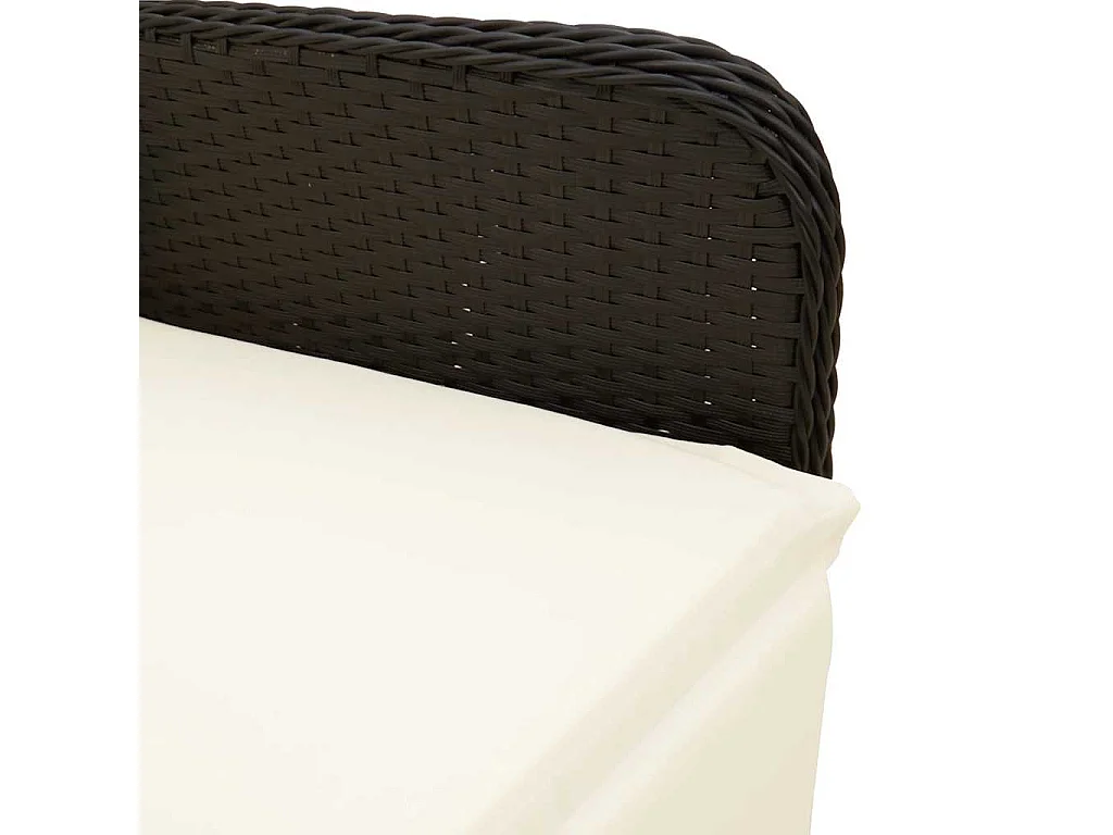 Set de mesa y sillas de jardín 7 piezas y cojines ratán PE negro