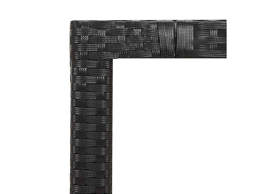 Set de mesa y sillas de jardín 7 piezas y cojines ratán PE negro