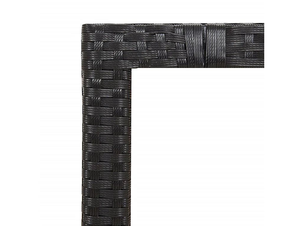Set de mesa y sillas de jardín 7 piezas y cojines ratán PE negro