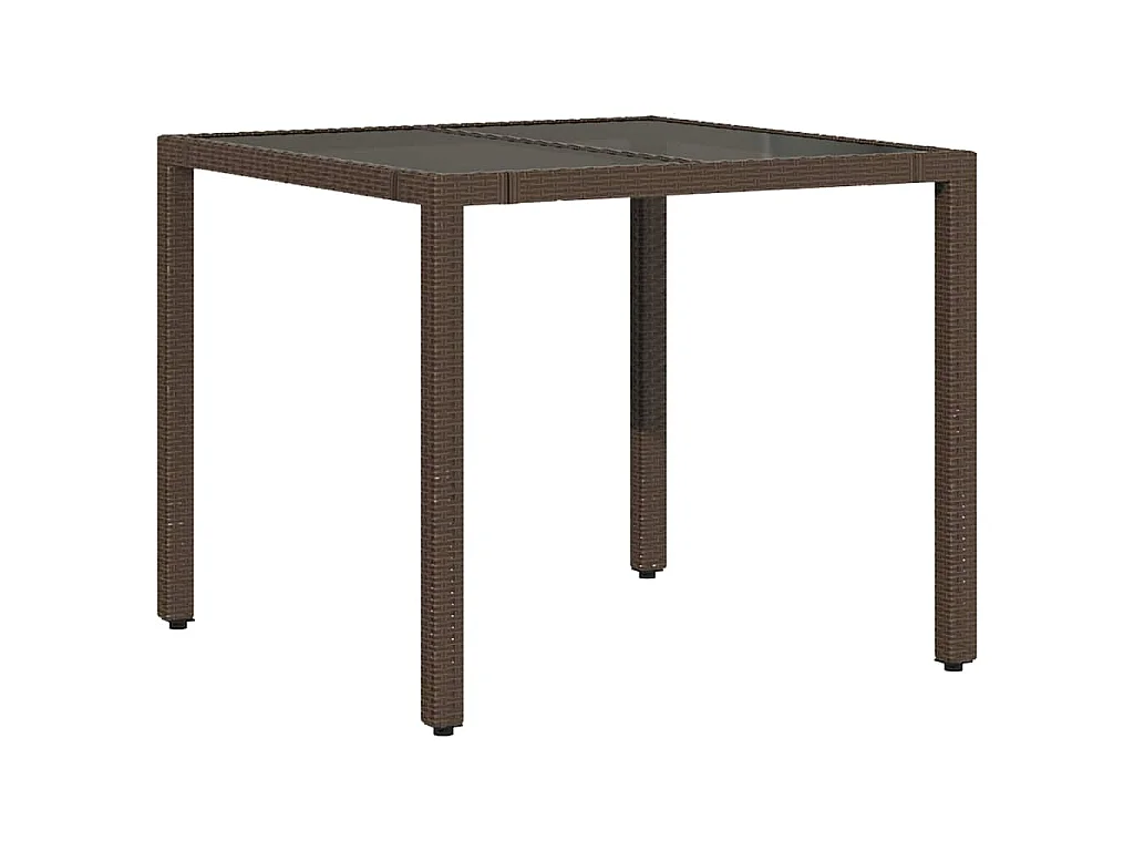 Ensemble de bistro de jardin 3 pièces coussins marron poly rotin