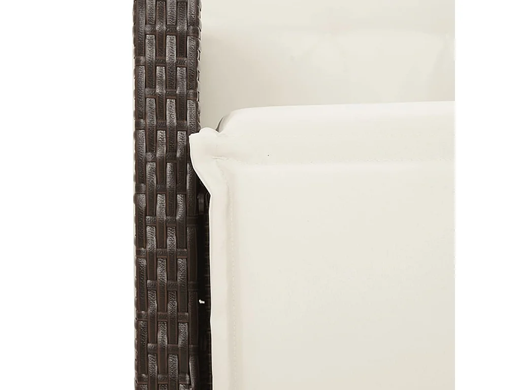 Set de mesa y sillas jardín 7 piezas con cojines ratán PE marrón