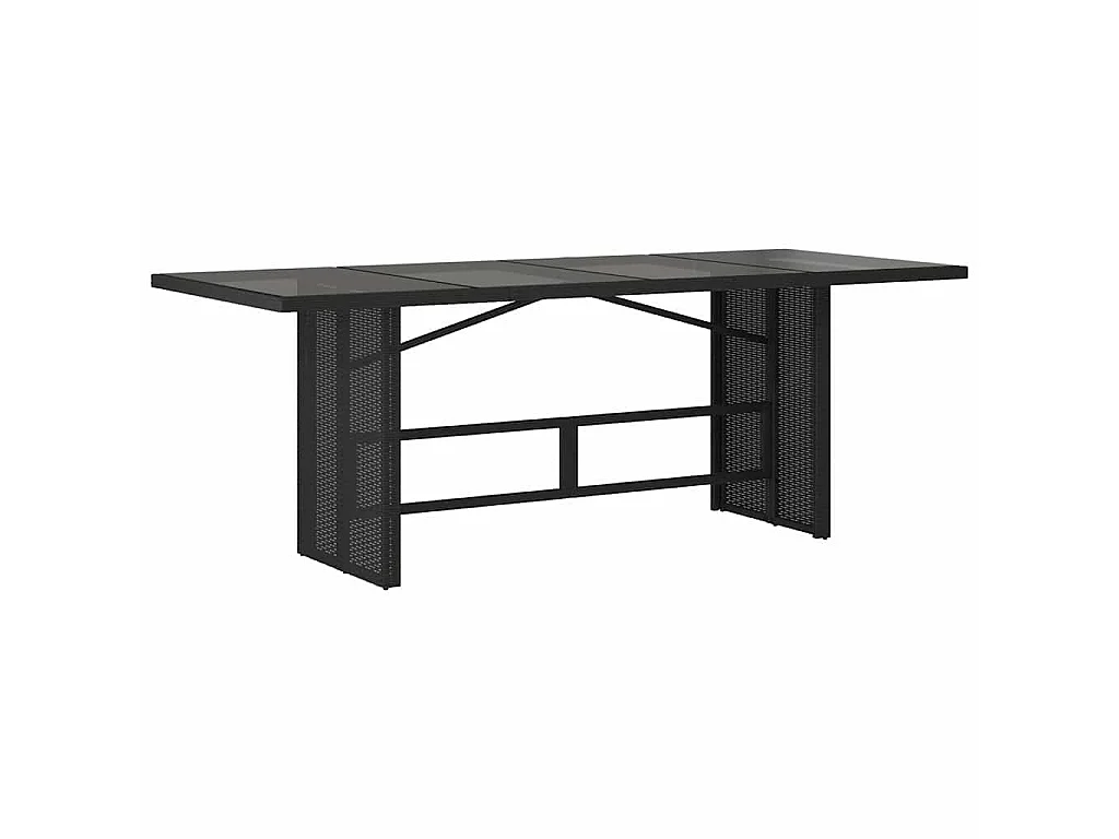 Set de mesa y sillas de jardín 7 piezas y cojines ratán PE negro