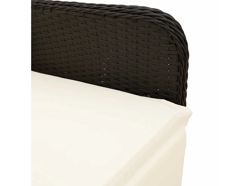 Set de mesa y sillas de jardín 7 piezas y cojines ratán PE negro