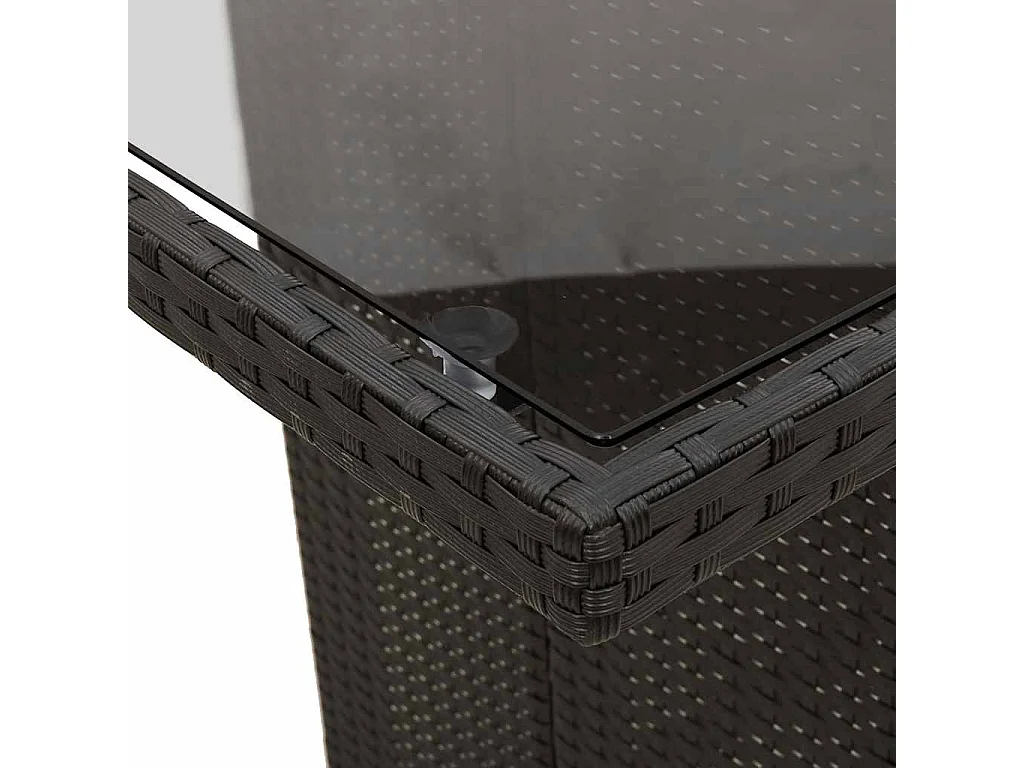 Set de mesa y sillas de jardín 7 piezas y cojines ratán PE negro