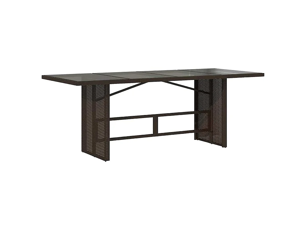 Set de mesa y sillas jardín 7 piezas con cojines ratán PE marrón