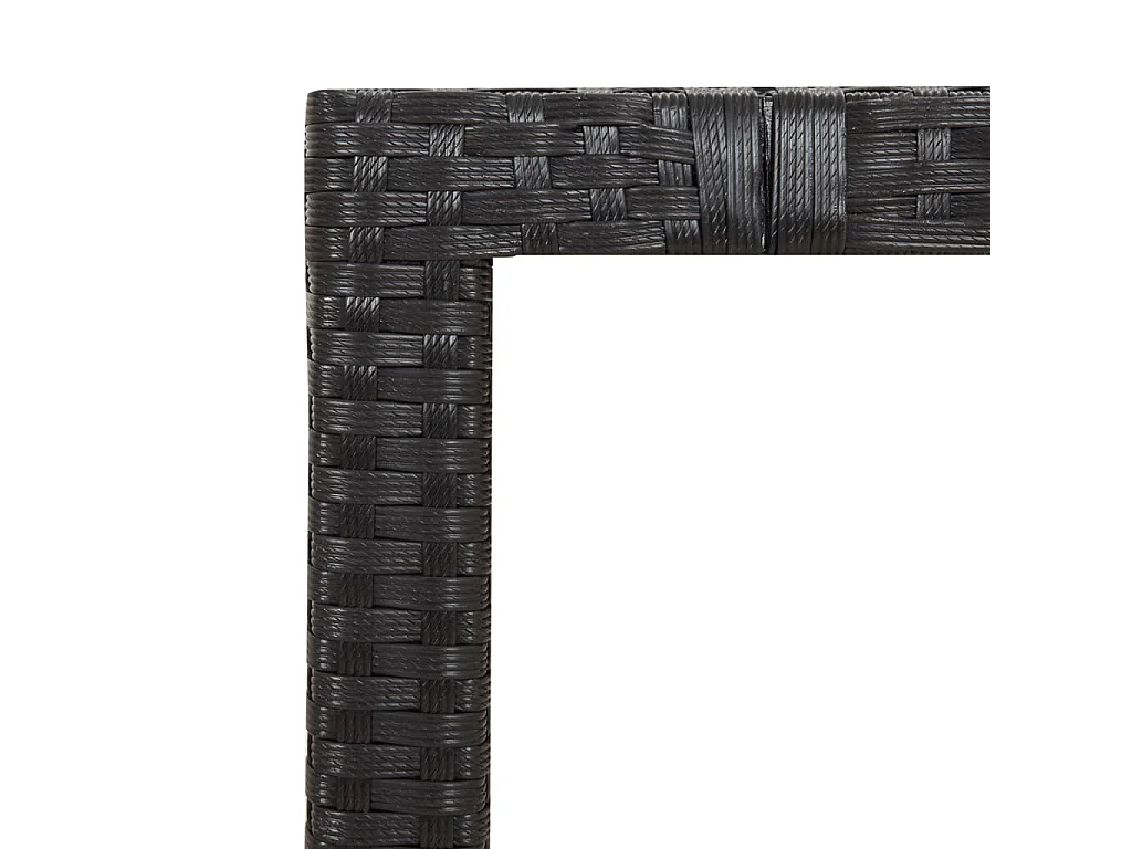 Set de mesa y sillas de jardín 7 piezas y cojines ratán PE negro