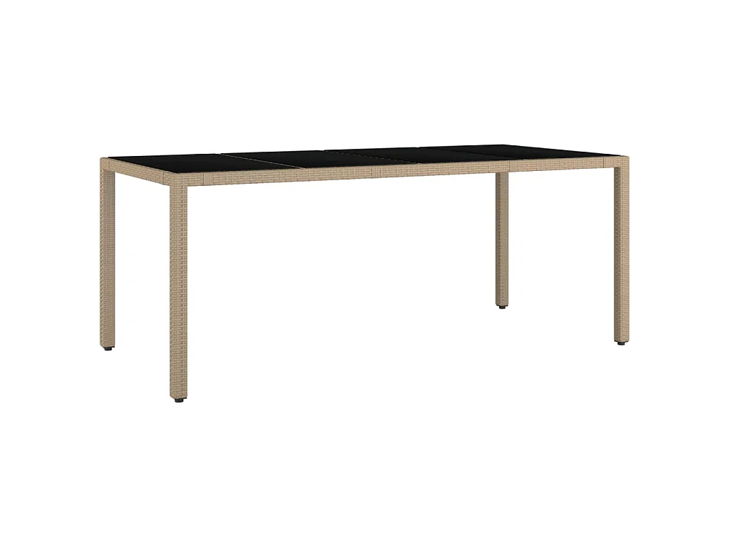 Set de mesa y sillas de jardín 7 piezas y cojines ratán PE beige