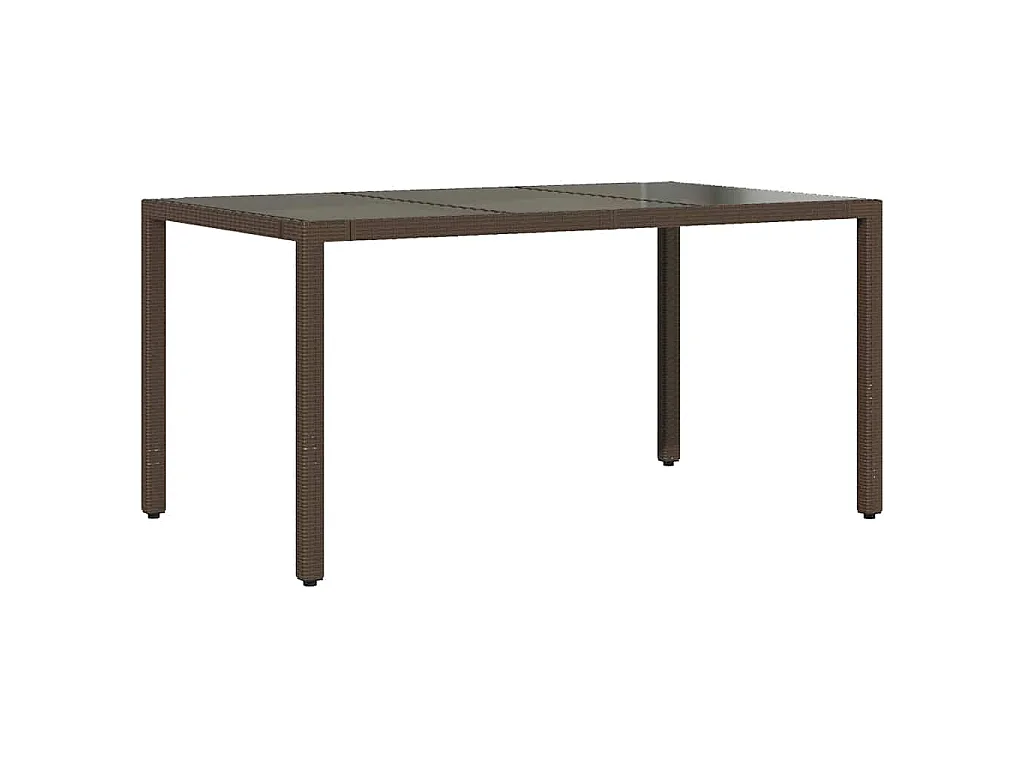 Set de mesa y sillas jardín 7 piezas con cojines ratán PE marrón