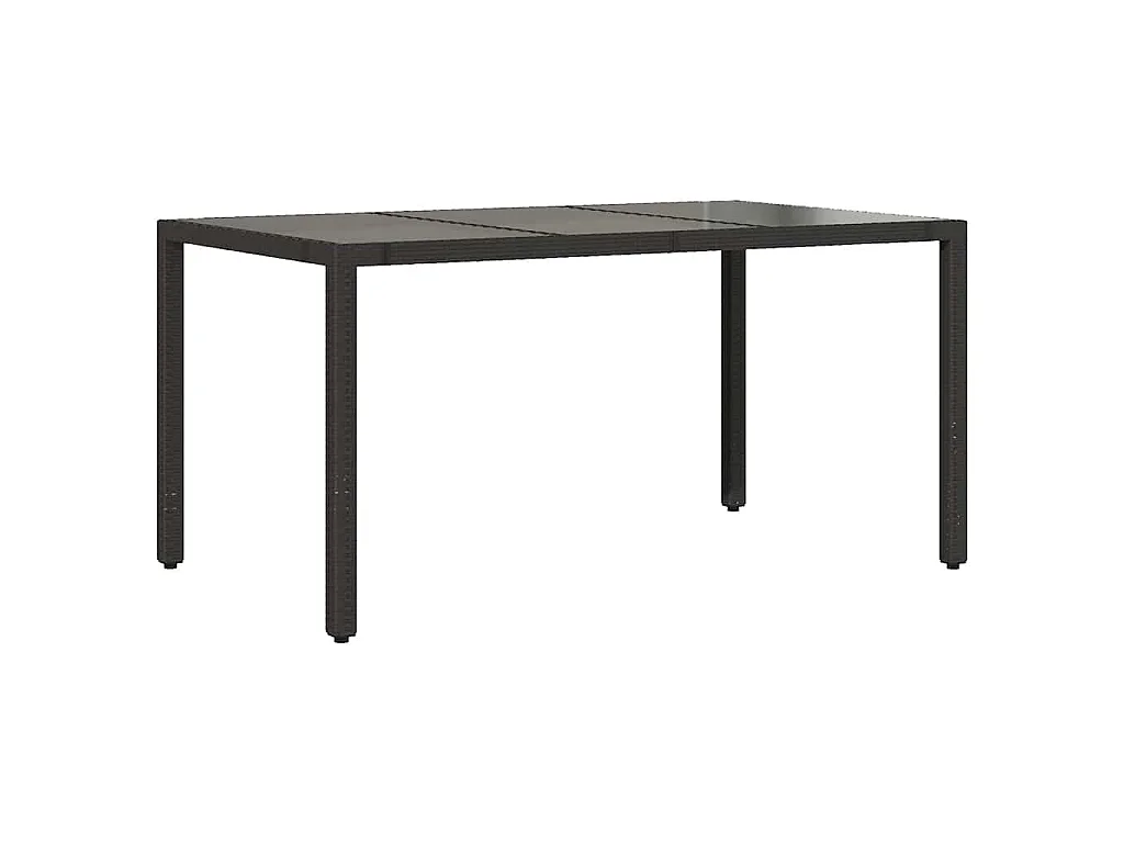 Set de mesa y sillas de jardín 7 piezas y cojines ratán PE negro