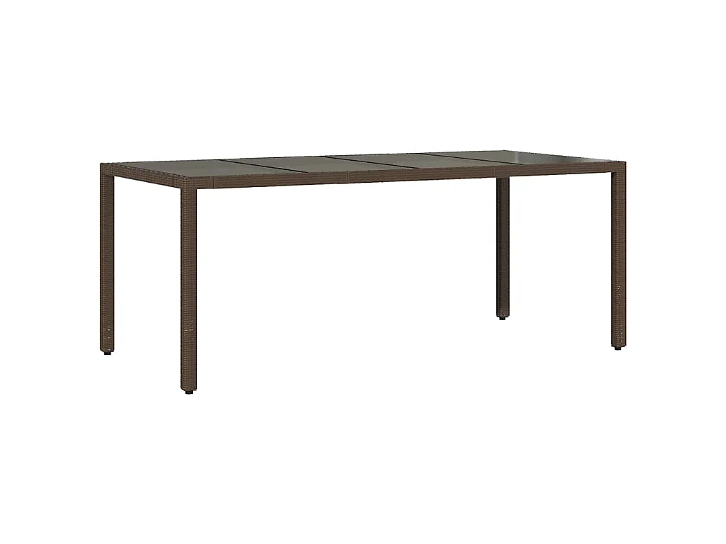 Ensemble de bistro de jardin 9 pièces coussins marron poly rotin