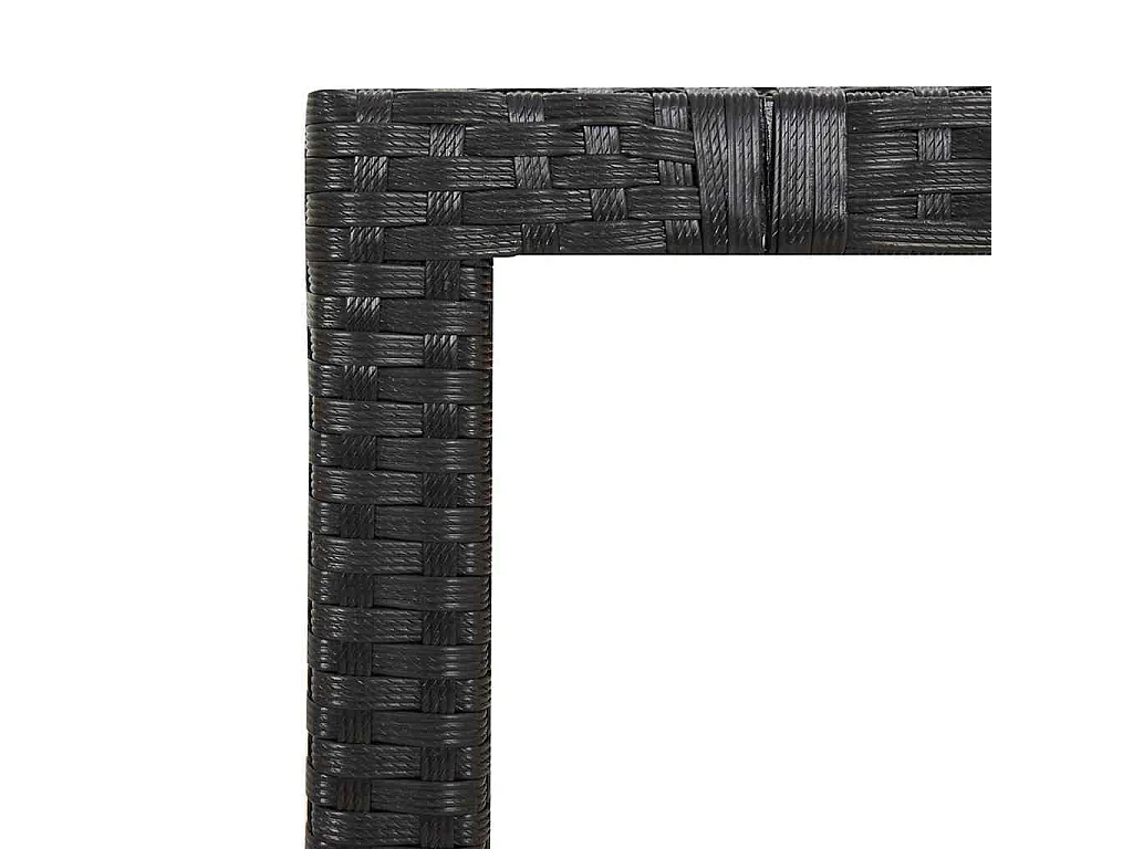 Set de mesa y sillas de jardín 7 piezas y cojines ratán PE negro