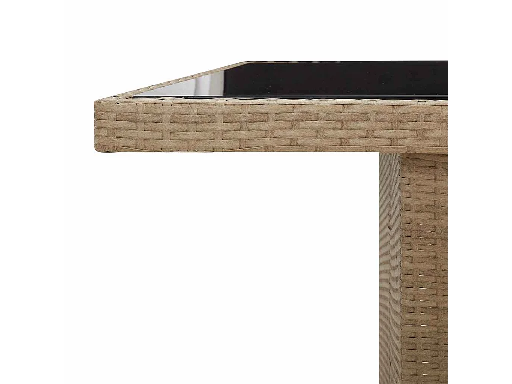 Set de mesa y sillas de jardín 11 piezas y cojines ratán PE beige
