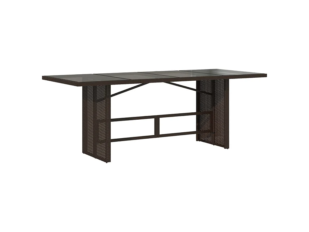 Set de mesa y sillas jardín 7 piezas con cojines ratán PE marrón
