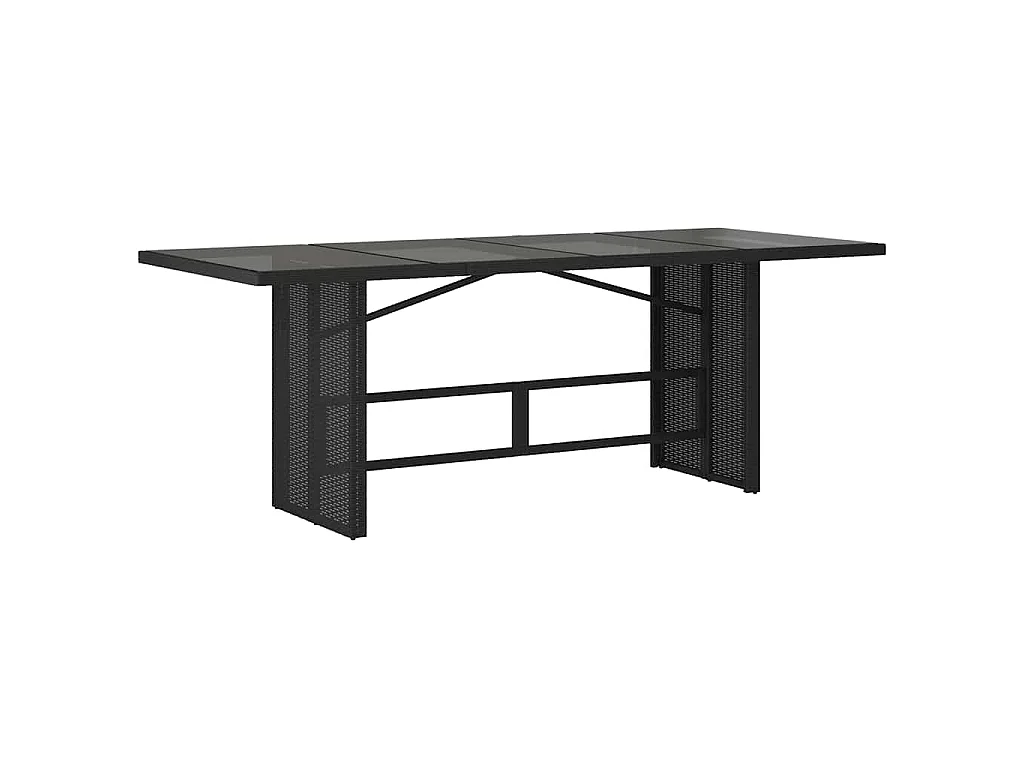 Set de mesa y sillas de jardín 7 piezas y cojines ratán PE negro