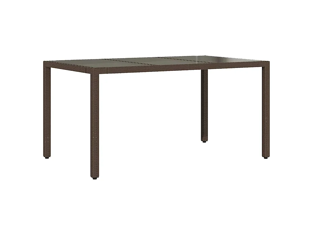 Set de mesa y sillas jardín 7 piezas con cojines ratán PE marrón