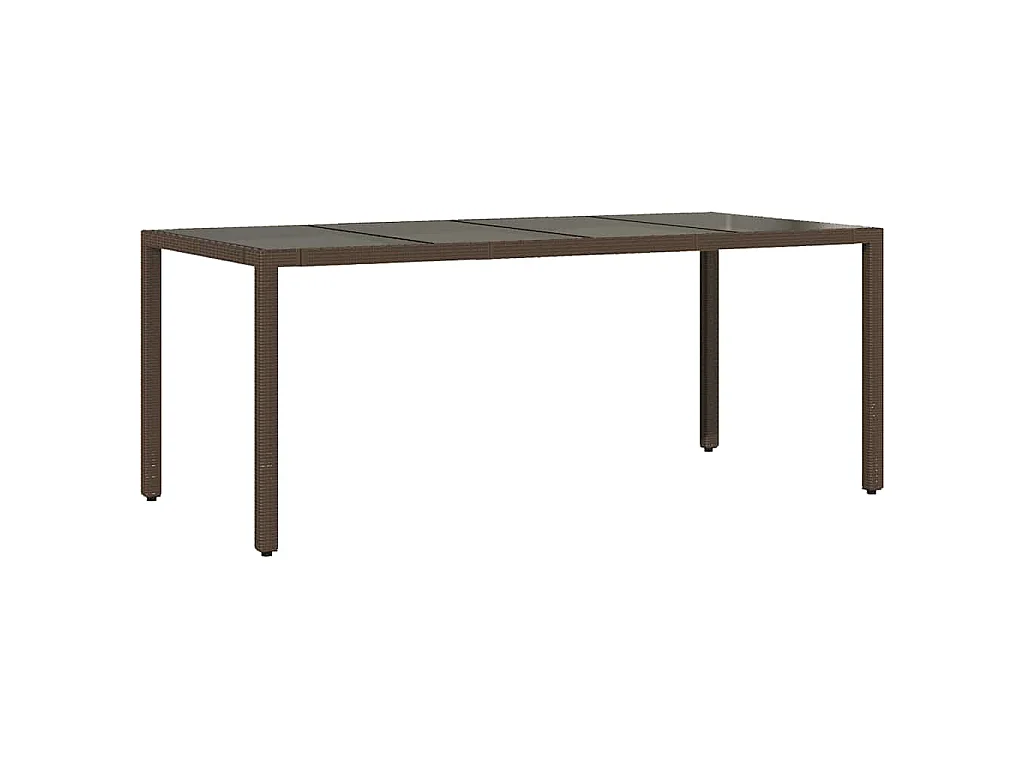 Set de mesa y sillas jardín 7 piezas con cojines ratán PE marrón