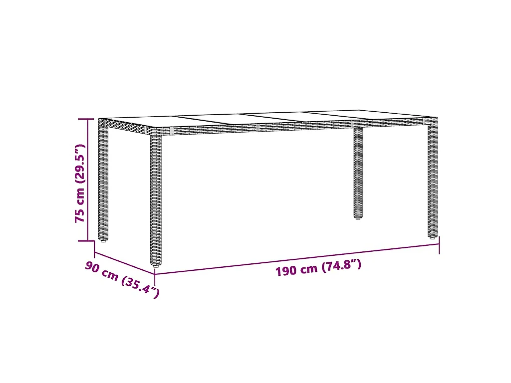 Set de mesa y sillas jardín 7 piezas con cojines ratán PE marrón