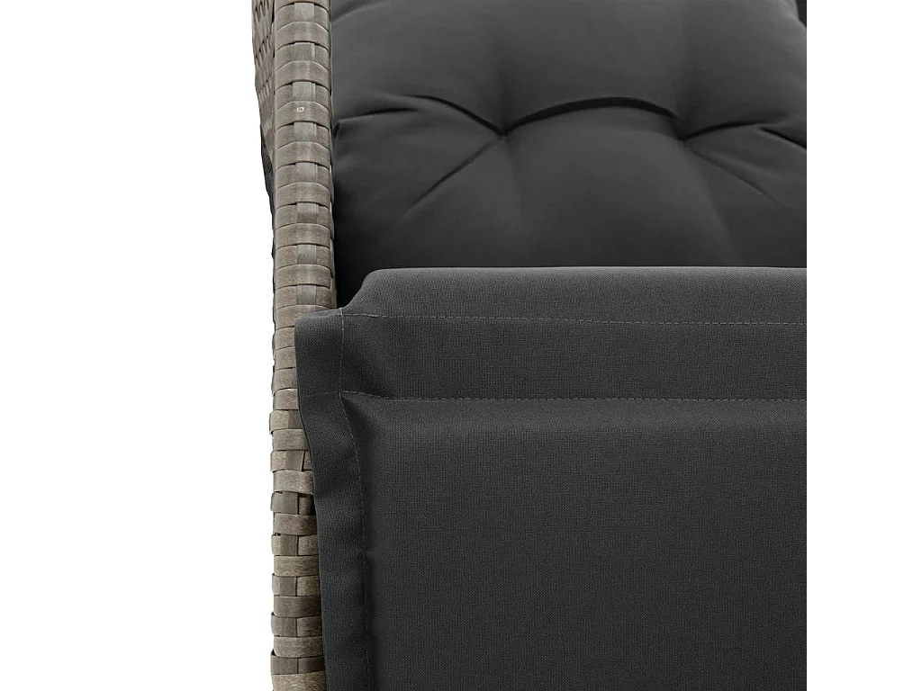 Ensemble de bistro de jardin 9 pièces coussins gris poly rotin