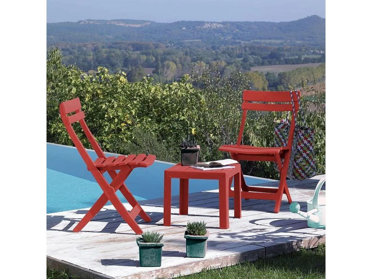 Chaise pliable GROSFILLEX Miami ergonomique et légère en résine plastique terracotta mate