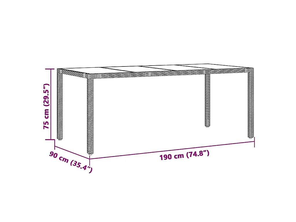 Set de mesa y sillas jardín 7 piezas con cojines ratán PE marrón