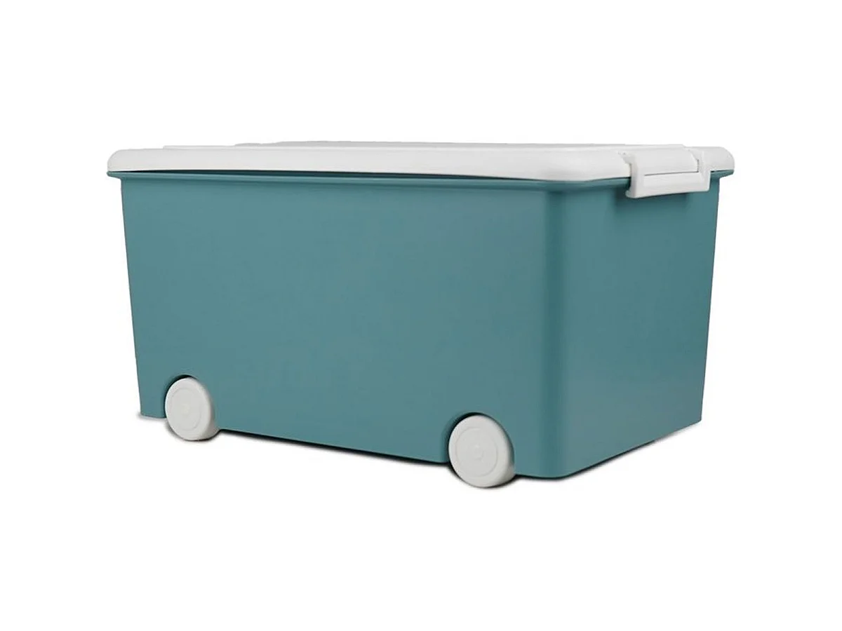 Thermobaby PLAYBOX lot de 3 boîtes de rangement à roulettes 26 L – Vert Azur