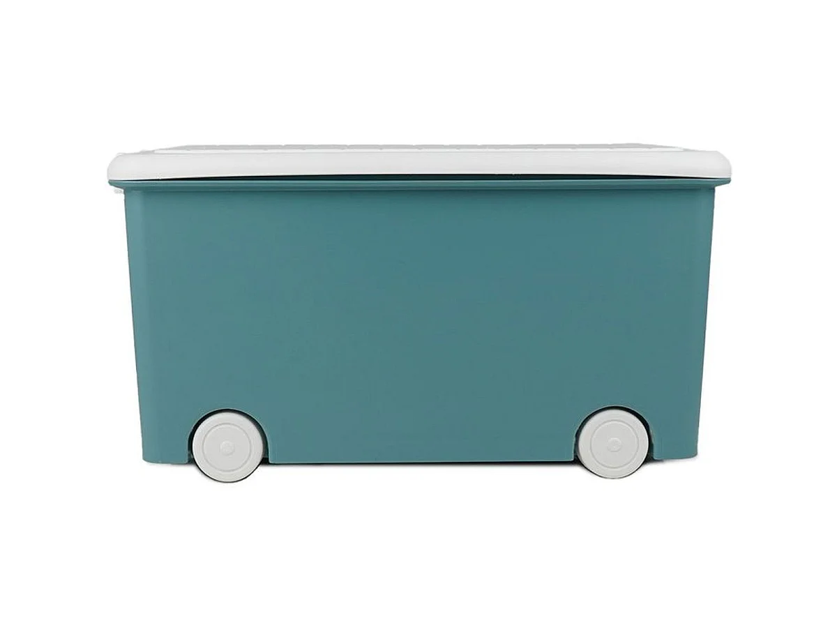 Thermobaby PLAYBOX lot de 3 boîtes de rangement à roulettes 26 L – Vert Azur
