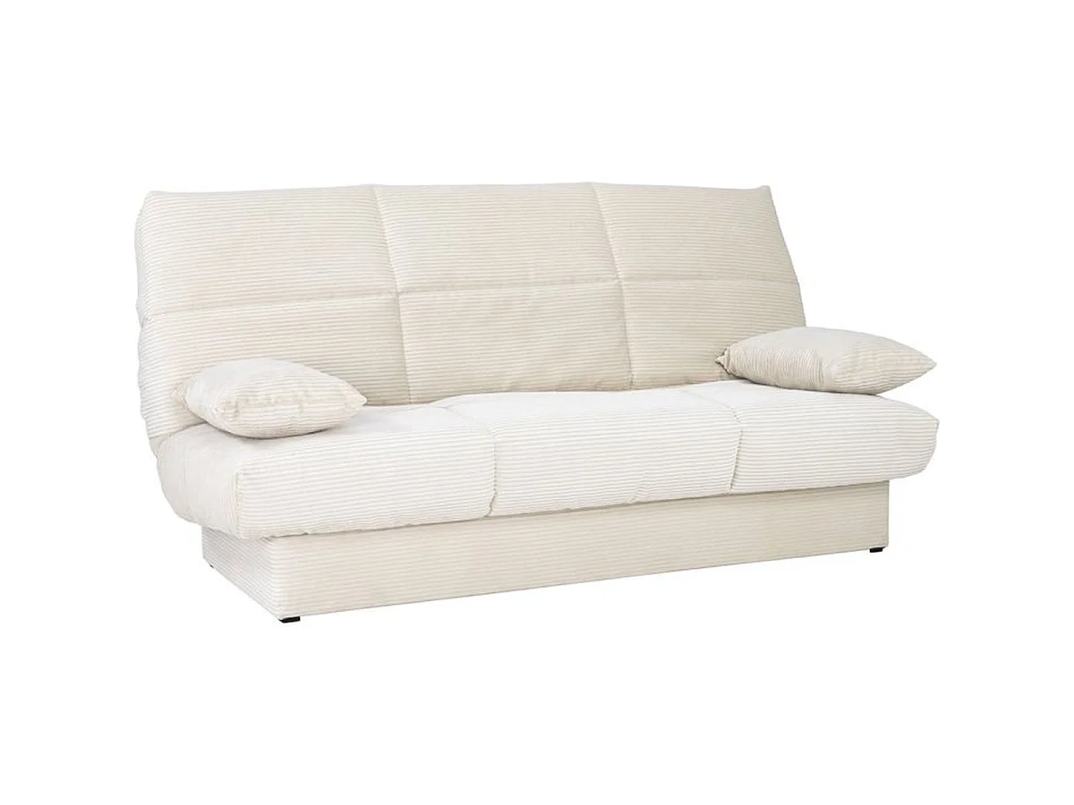 CONFORTEAM CLEM canapé clic-clac 3 places velours côtelé beige 190 x 90 x 92 cm