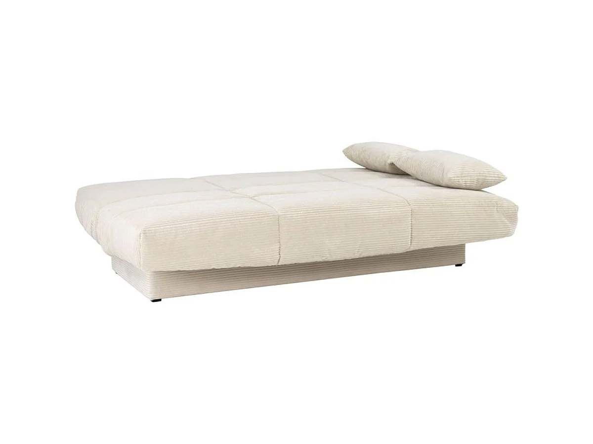 CONFORTEAM CLEM canapé clic-clac 3 places velours côtelé beige 190 x 90 x 92 cm