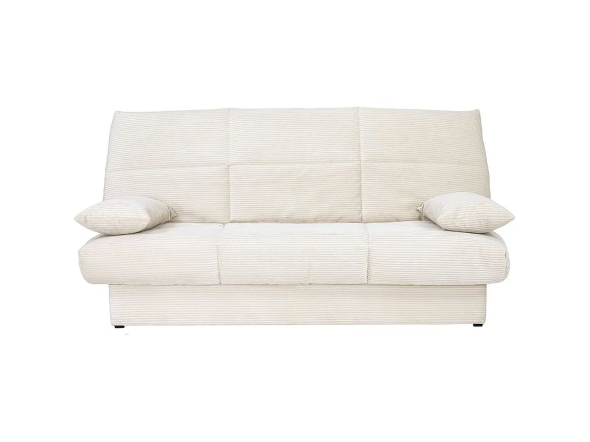 CONFORTEAM CLEM canapé clic-clac 3 places velours côtelé beige 190 x 90 x 92 cm