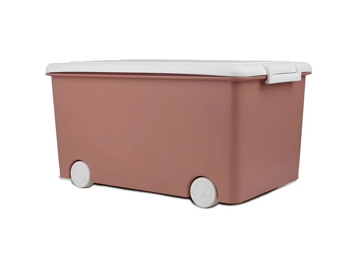 THERMOBABY PLAYBOX Medium Coffre à jouets à roulettes, Rose