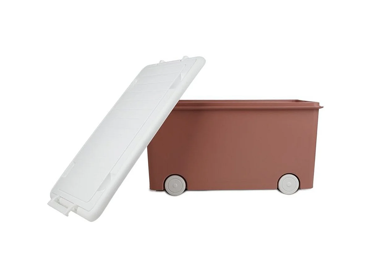 THERMOBABY PLAYBOX Medium Coffre à jouets à roulettes, Rose
