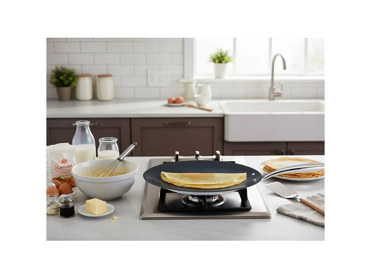 ARTHUR MARTIN Grand Chef Crêpière Ø28 cm en inox 18/10, revêtement céramique