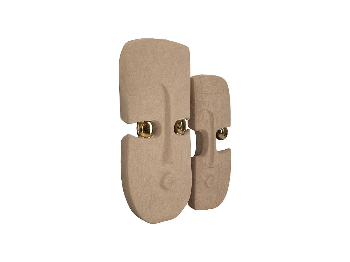 Lot de 2 Objets Muraux Déco "Dakar" 40cm Marron