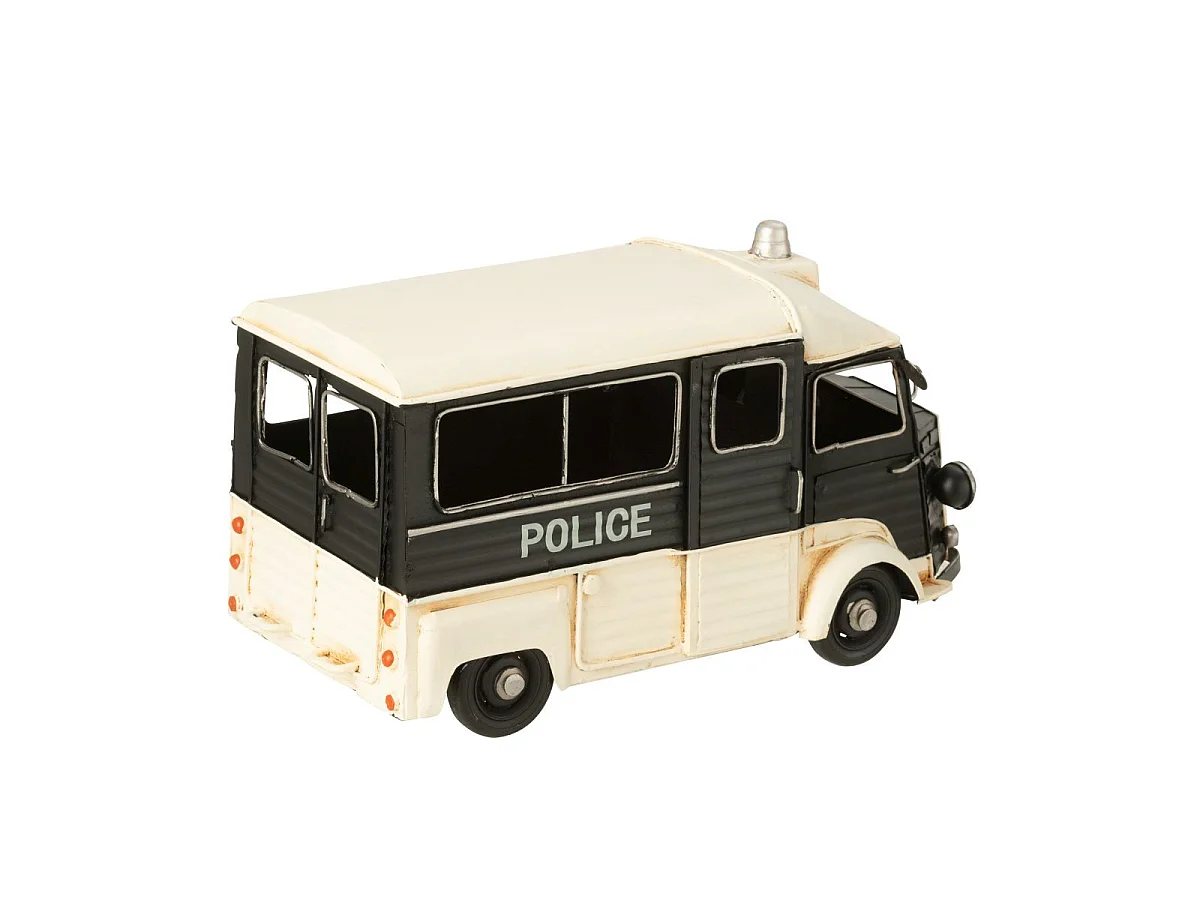 Bus de Police Déco en Métal "Antique" 28cm Noir