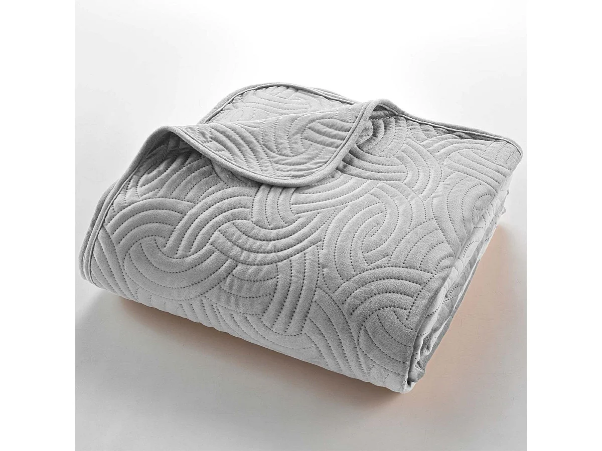Couvre-Lit & 2 Housses de Coussin "Solange" 220x240cm Gris