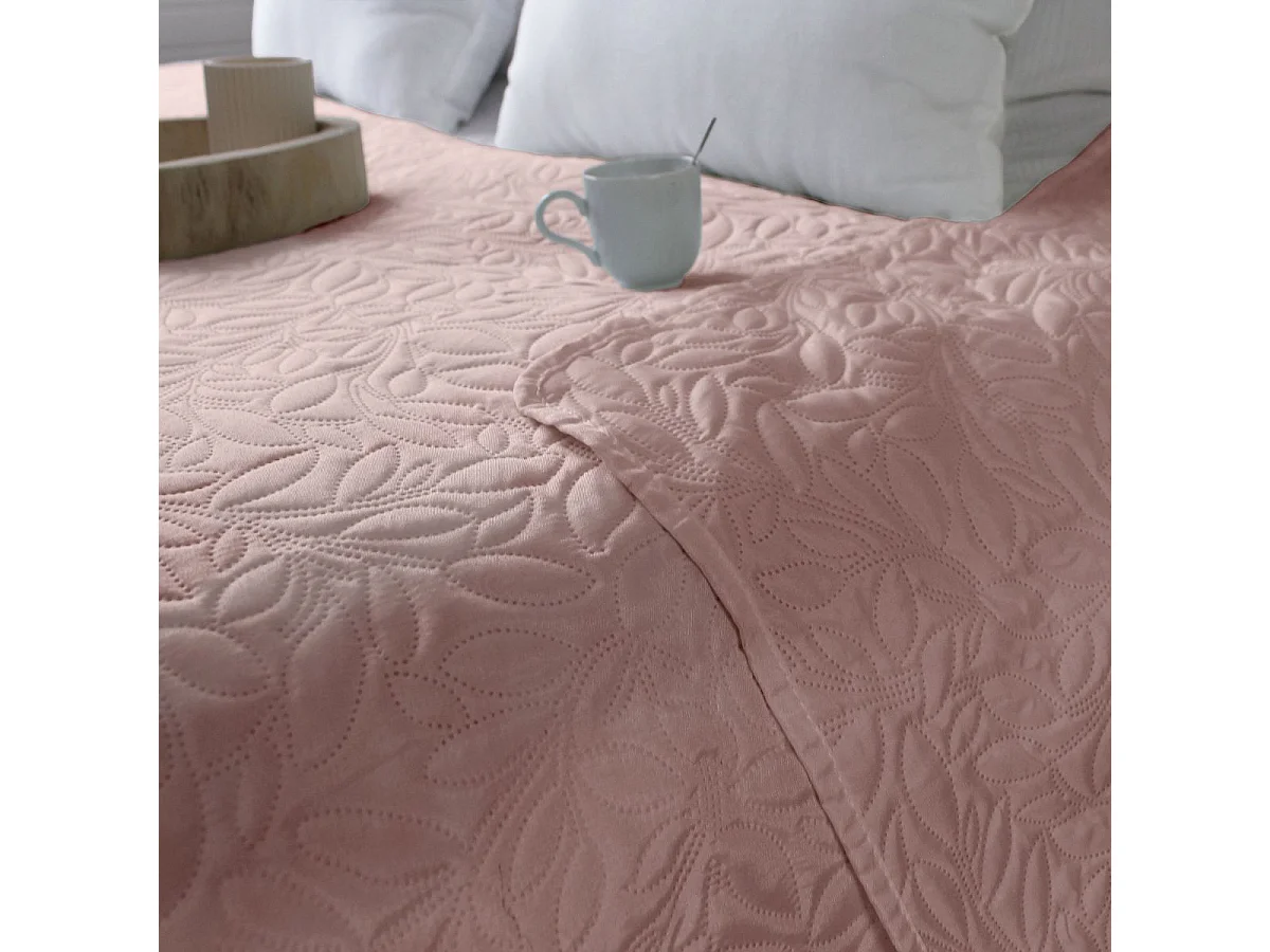 Couvre-lit en Microfibre "Rosa" 220x240cm Rose