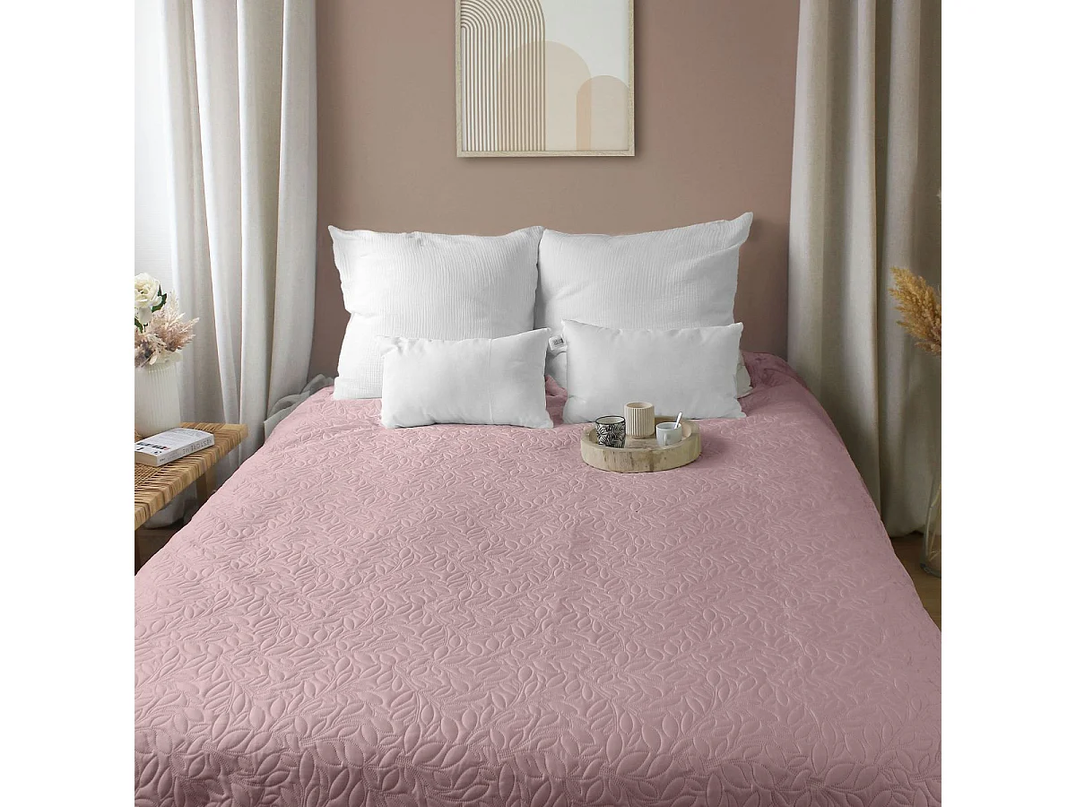 Couvre-lit en Microfibre "Rosa" 220x240cm Rose