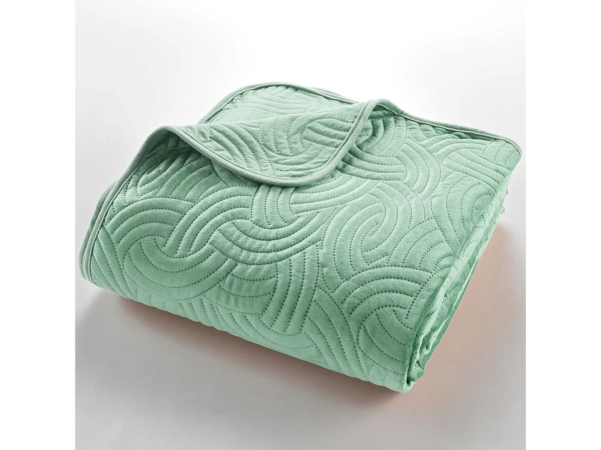 Couvre-Lit & 2 Housses de Coussin "Solange" 220x240cm Sauge