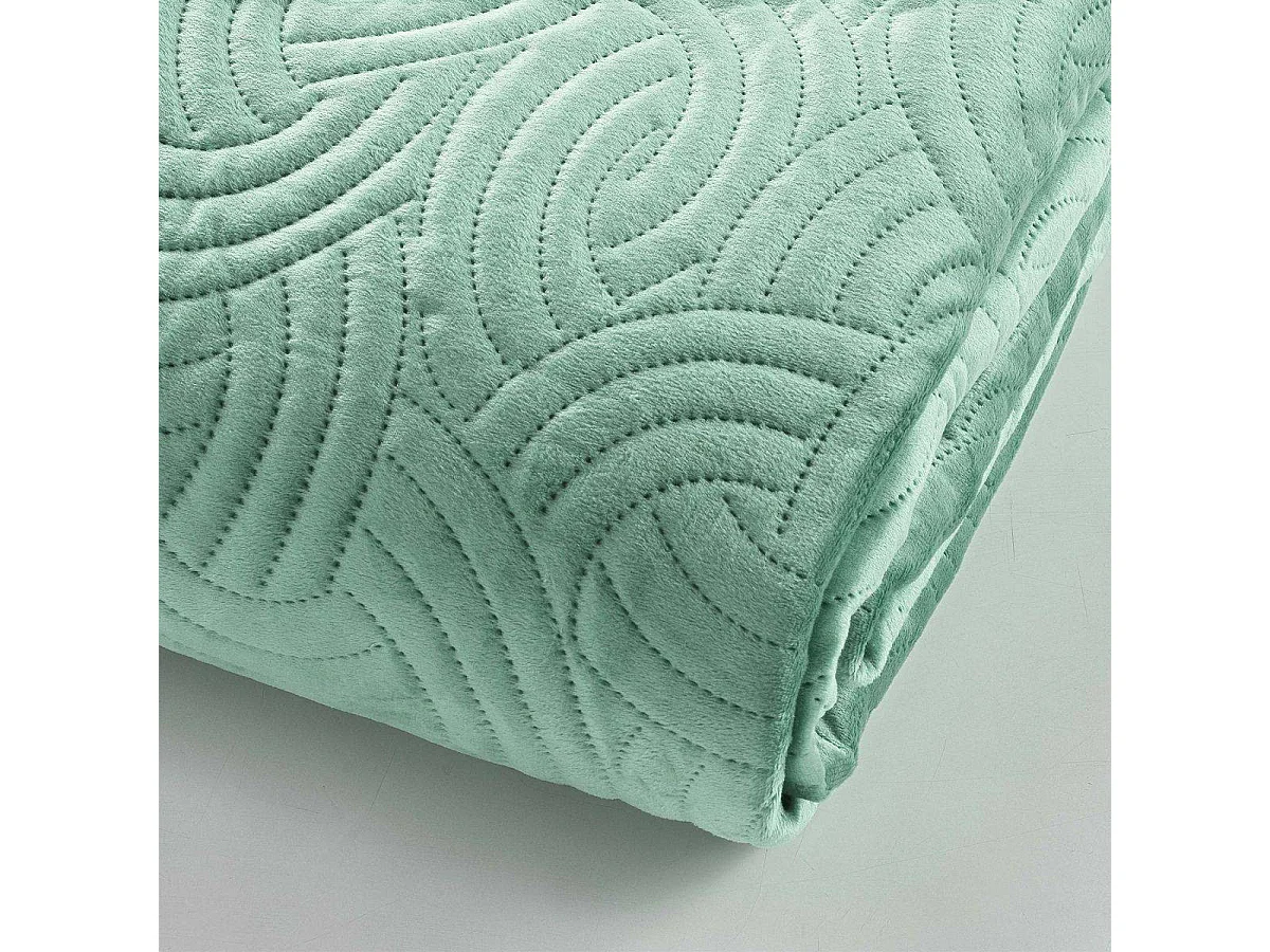 Couvre-Lit & 2 Housses de Coussin "Solange" 220x240cm Sauge