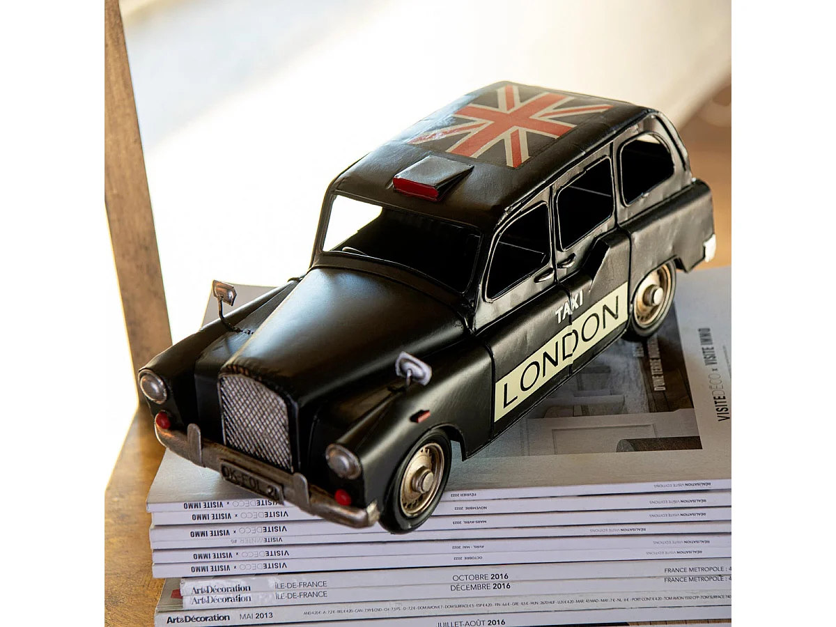 Voiture Déco en Métal "Antique" 32cm Noir